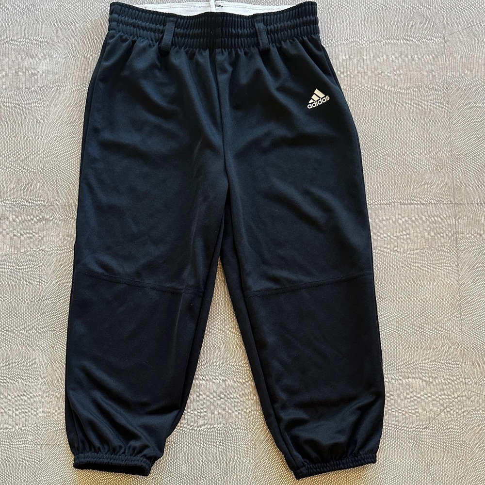 Adidas Kids Black elastic baseball pants